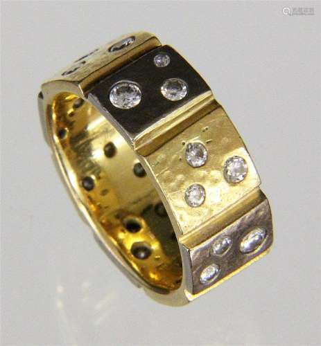 A DESIGNER MEMORYRING 750/000 yellow and white