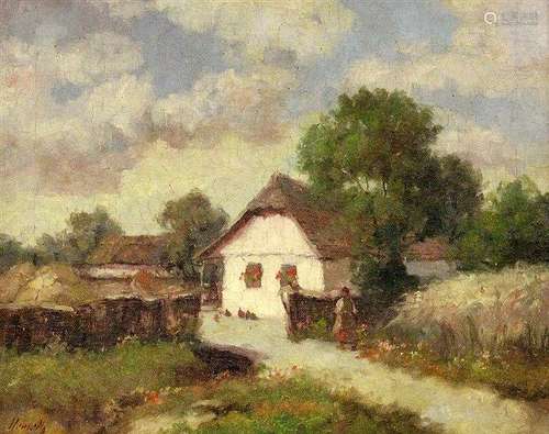 LANDSCAPE PAINTER German, 20th century Farm with