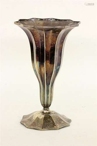 A SILVER ART DECO GOBLET VASE German circa 1929