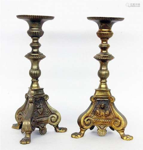 A PAIR OF BAROQUE CHURCH CANDLESTICKS France