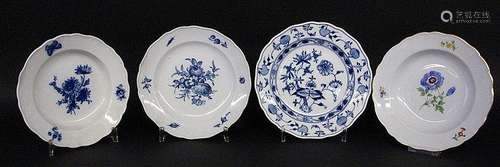 FOUR MEISSEN PORCELAIN PLATES circa 1900 2 plates