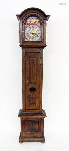 A LONGCASE CLOCK 18th century Oak case. Clockwork