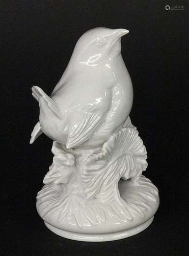 A SPARROW Meissen, 20th century White glazed