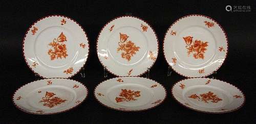 A SET OF SIX CAKE PLATES Ludwigsburg 1920s