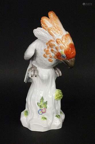 A COCKATOO Meissen, 20th century Bird figurine