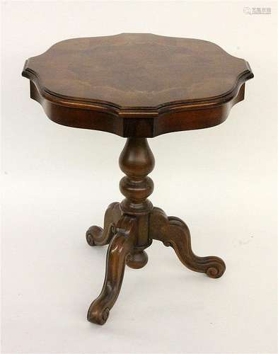 A SIDE TABLE 20th century Walnut with inlaid