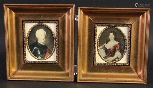 2 MINIATURES Wilhelm von Preussen and Charlotte