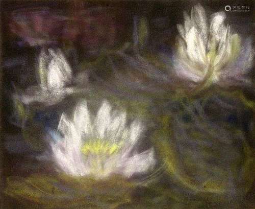 UNKNOWN PAINTER 20th century Water lilies Pastel