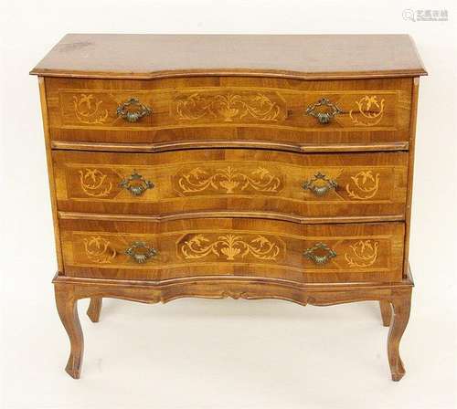 A COMMODE 20th century Rosewood with inlaid work