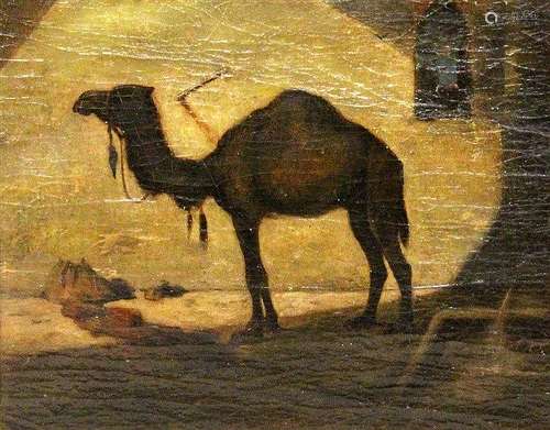 ORIENTALIST 19th century Dromedary in front of