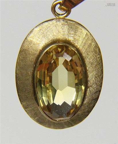 A PENDANT WITH CITRINE 333/000 yellow gold. Gross