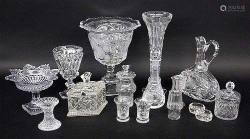 A LOT OF 15 GLASS PIECES Decanters, glasses