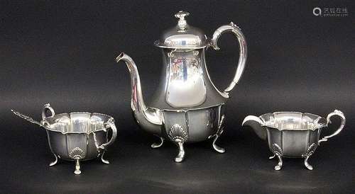 A COFFEE SERVICE 830/000 silver. 3-piece