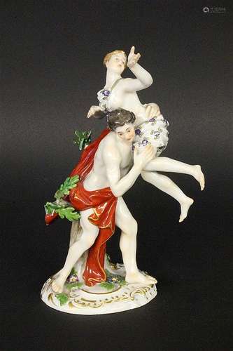 THE RAPE OF SABINE Meissen circa 1900 Porcelain