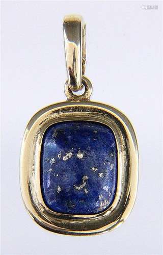 A PENDANT 585/000 yellow gold set with lapis