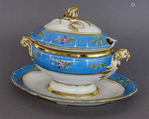 A TUREEN WITH COVER France ca. 1900 Porcelain