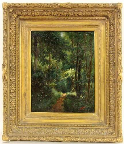 DIART France 19th century Forest scene. Oil on