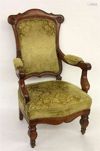 AN ARMCHAIR Viennese Baroque, 19th century Oak