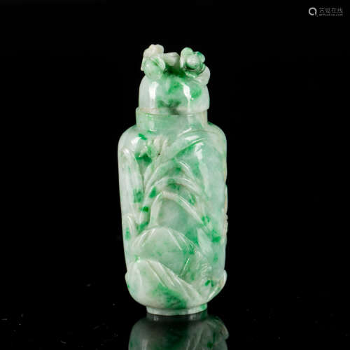 19th Antique Jade Jadeite Snuff Bottle