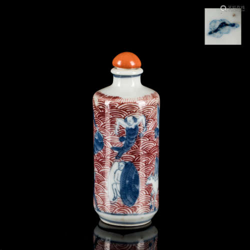 19th Antique Taokuang Period Porcelain Snuff Bottle