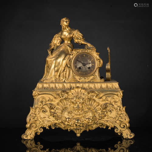 18th French Antique Gilt Clock