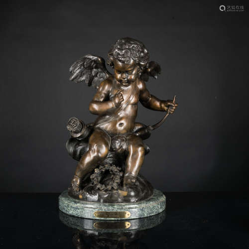 19th Antique Bronze Figure of Cupid