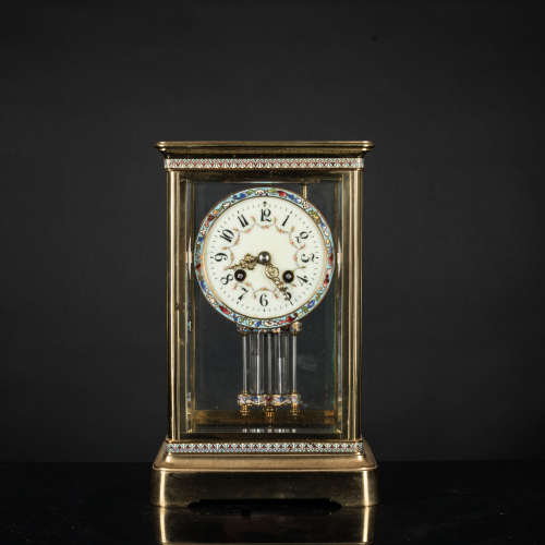 French Cloisonne Mercury Clock