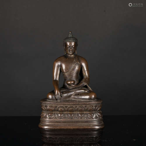 16-17th Antique Bronze Medicine Buddha