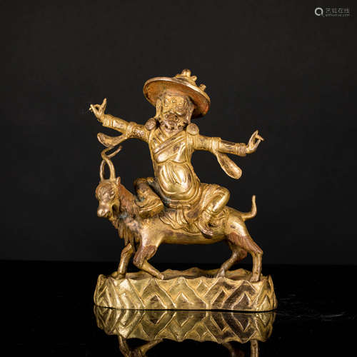 19th Antique Gilt Bronze Buddha