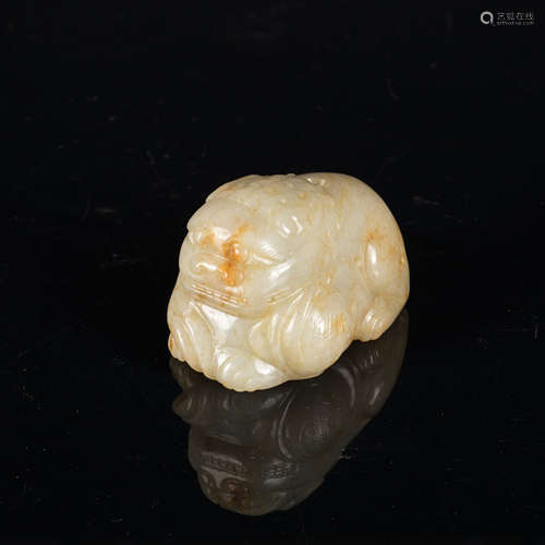 Ming Antique Carved Jade Lion Ornament