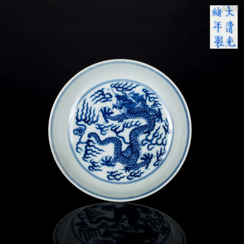 19th Kuangxu Antique Blue&White Dish