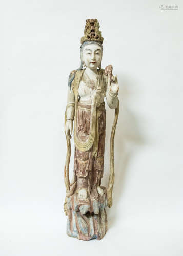 Ming Dynasty Antique Wood Guanyin