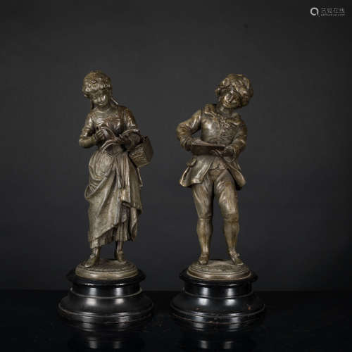Antique Pair of Bronze Figures