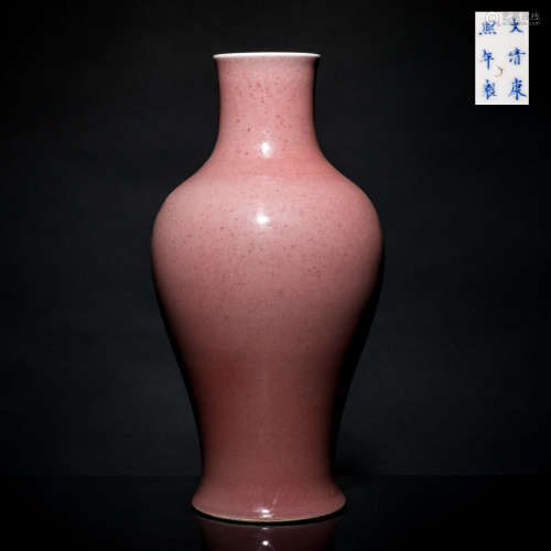 18th Kangxi Mark Antique Red Glazed Vase