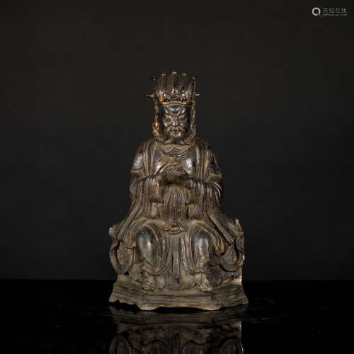 Ming Dynasty Antique Gilt Bronze God of Wealth
