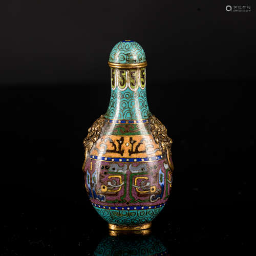 19th Antique Cloisonne Snuff Bottle