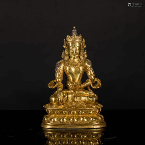 18th or Later Gilt Bronze Buddha