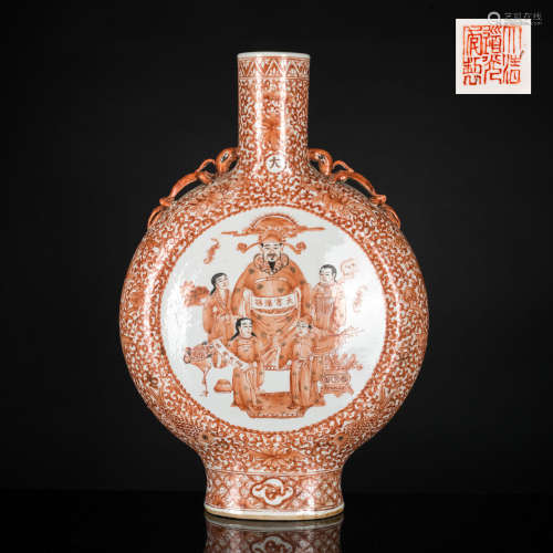 19th Antique Taokuang Red Glazed Vase