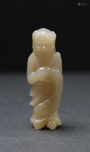 Hetian jade carving of bodhidharma