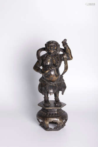 Chinese 18 century copper statue