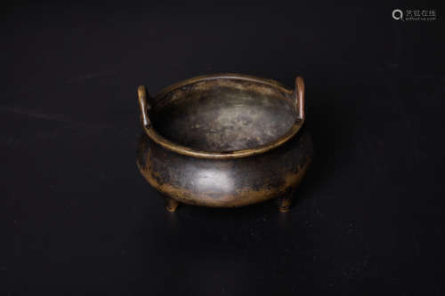 Chinese 18 century copper censer with mark