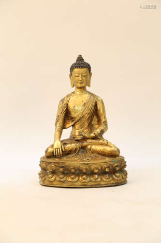Chinese 18 century copper buddha statue