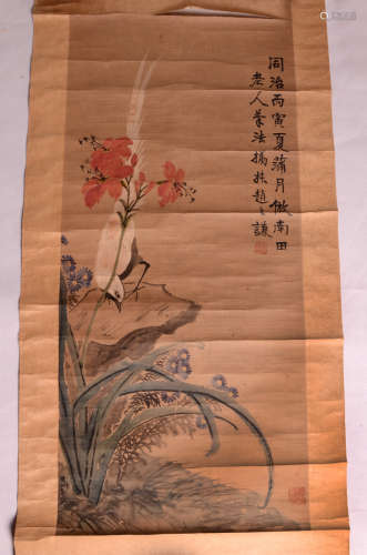 Chinese 18 century watercolor painting on paper