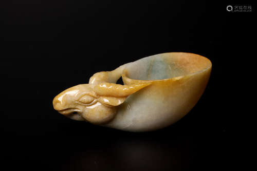 Chinese 19 century hard jade cup