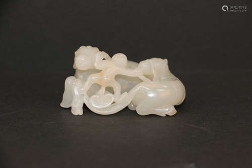 Chinese gray carved jade decoration