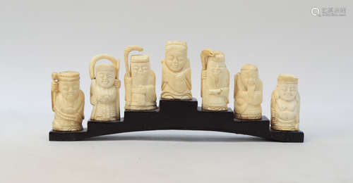 A group of Bone figure statue