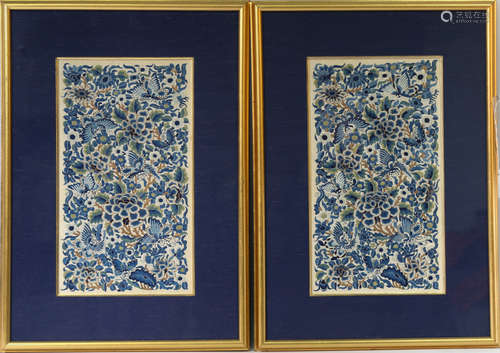 A pair of old chinese embroidery