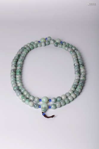 Chinese 19 century hard jade necklace