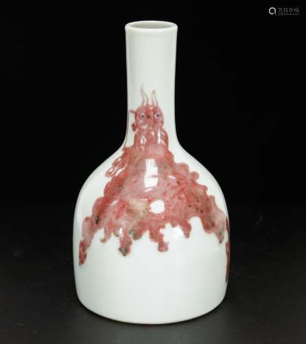 Chinese Porcelain Copper Red Bell Shape Vase