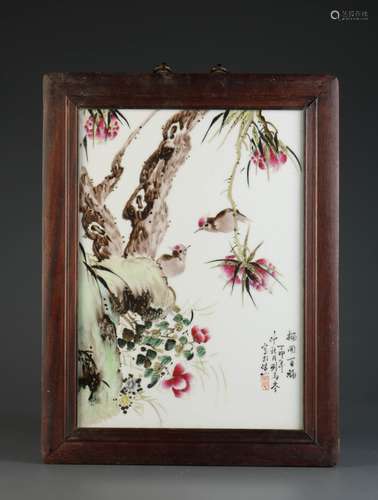 Chinese Famille Rose Porcelain Plaque